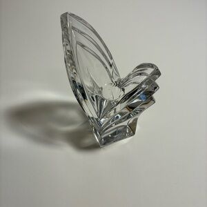 Vintage Mikasa Lead Crystal Clear Candle Holder Art Deco Style Germany 5.5"